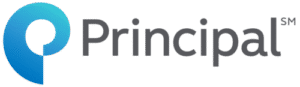 Logo with a blue circular design on the left and the word Principal in gray text to the right, followed by a small SM in superscript.
